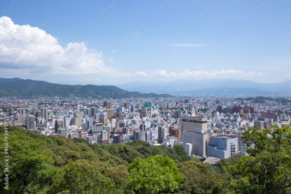 Fototapeta premium 松山城からの松山市の眺め