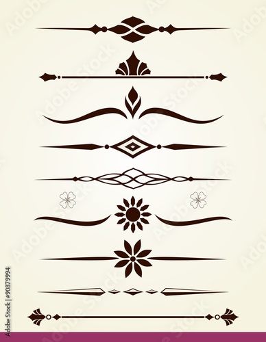 Page and text horizontal decorative dividers
