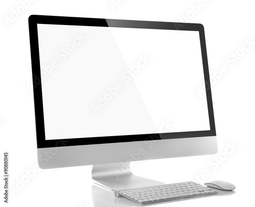 Modern computer isolated on white