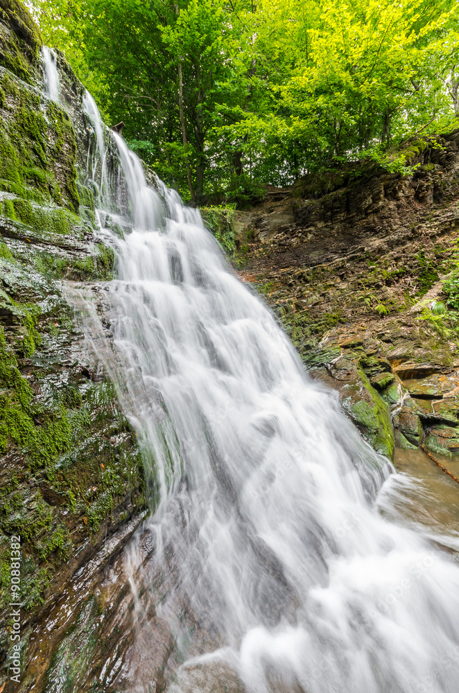 Waterfall in Iwla, Beskid Niski mountain range in Polish Carpathian Mountains Waterfall in Iwla, Beskid Niski mountain range in Polish Carpathian Mountains