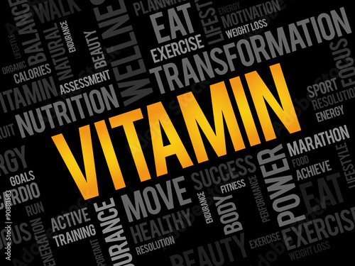 VITAMIN word cloud, fitness, sport, health concept