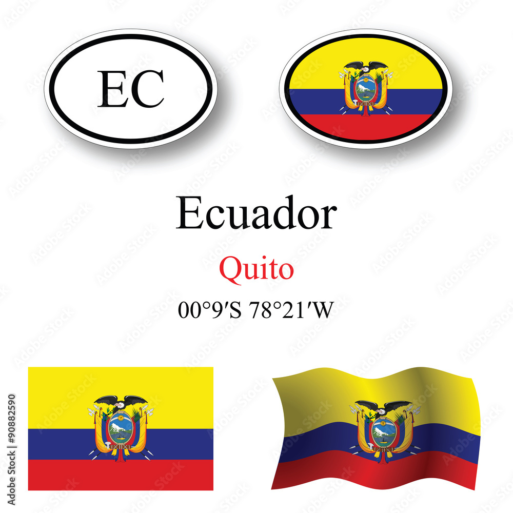 Obraz premium ecuador icons set