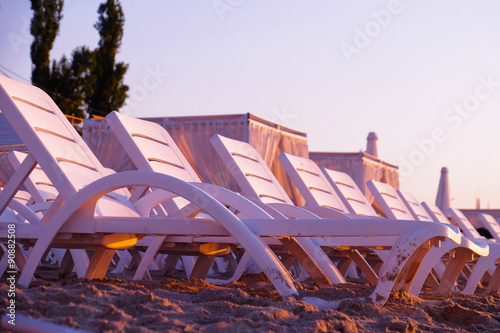 Sunbeds on the beach © Africa Studio