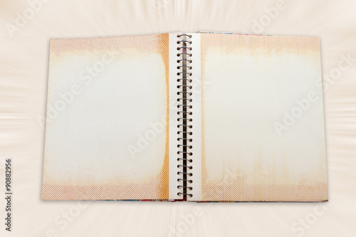 Blank page of photo album, isolated on Motion zoom background.