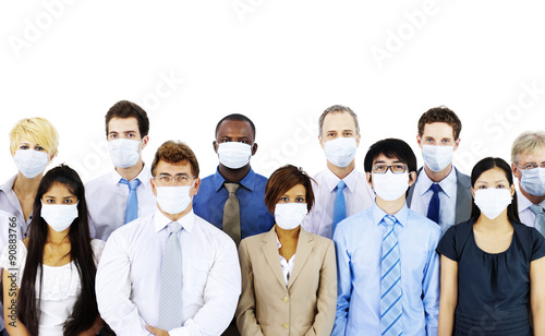 Business People Wearing Medical Mask Concept