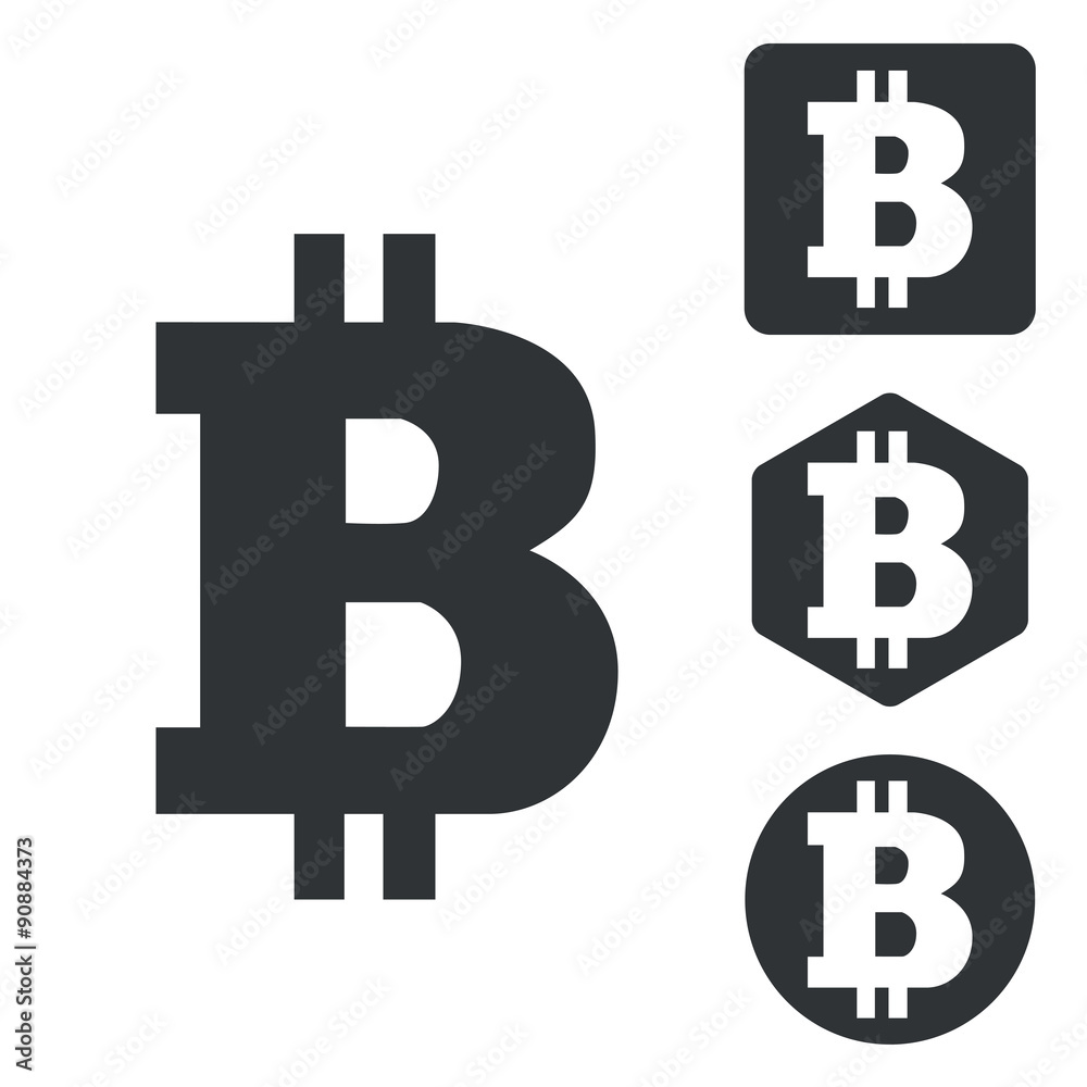 Fototapeta premium Bitcoin icon set, monochrome