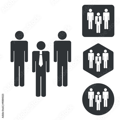 Work group icon set, monochrome