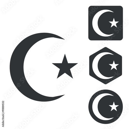 Turkey symbol icon set, monochrome