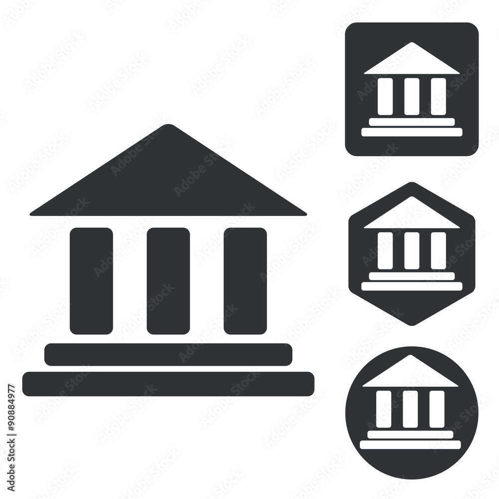 Museum icon set, monochrome Museum icon set, monochrome