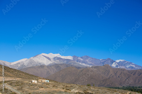 Andean mountain and blue sky Cachi  Ruta 40  Salta  Argentina
