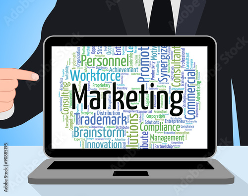Marketing Word Represents Text Words And Advertising