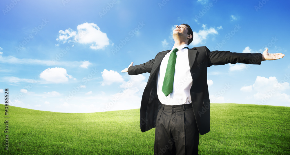 Businessman Freedom Relaxation Getaway Refreshment Concept Businessman Freedom Relaxation Getaway Refreshment Concept