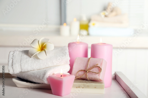 Spa treatments on light background