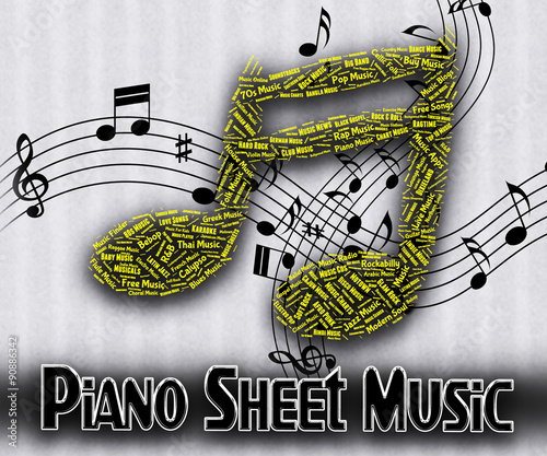 Piano Sheet Music Means Sound Tracks And Harmony photo