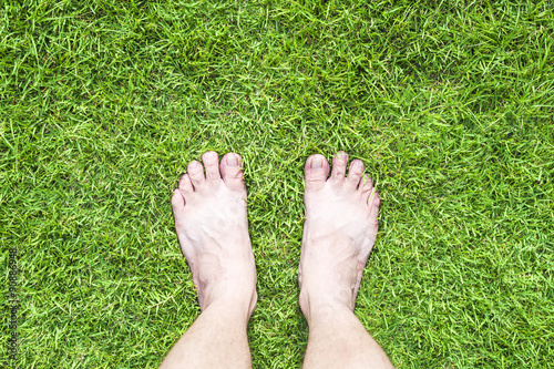foot on grass