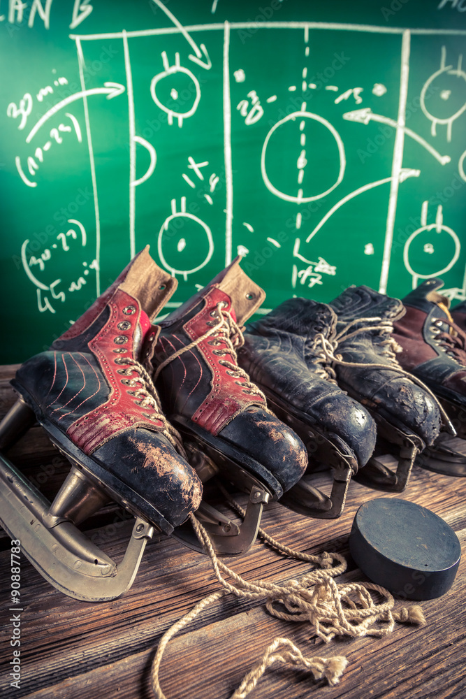 Naklejka premium Plan to playing in hockey matches