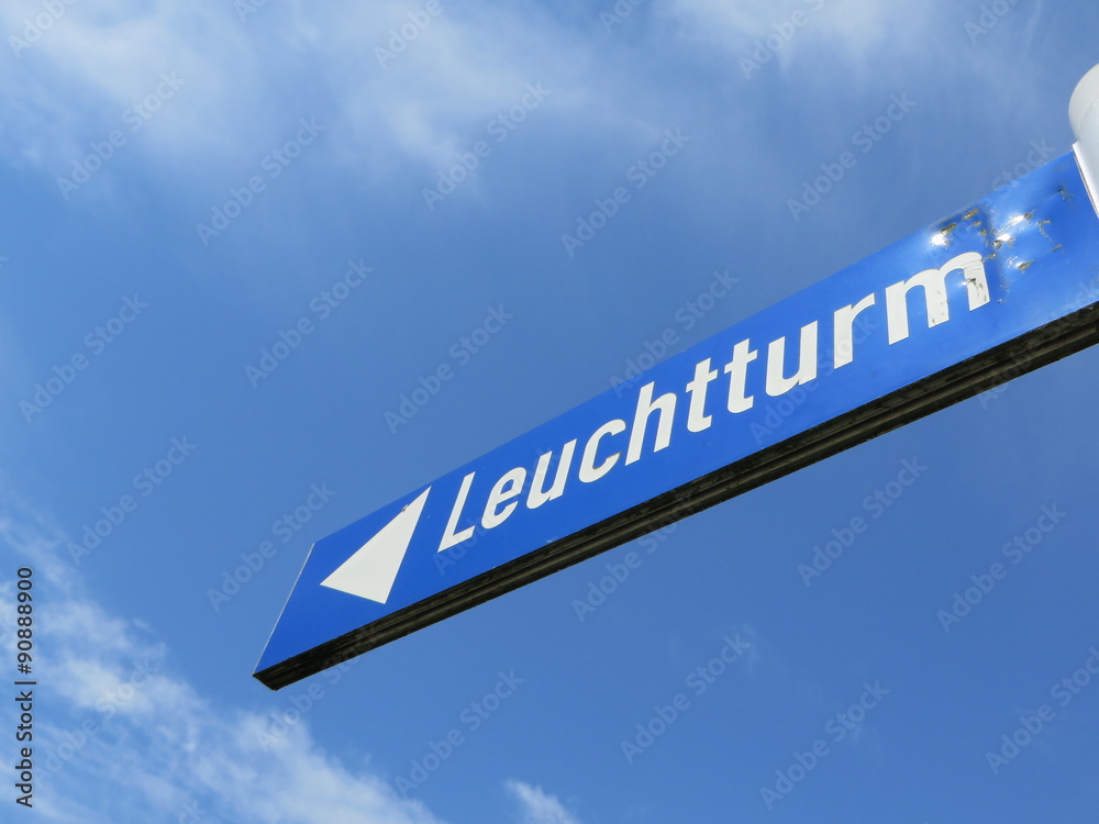 Obraz premium Leuchtturm Wegweiser