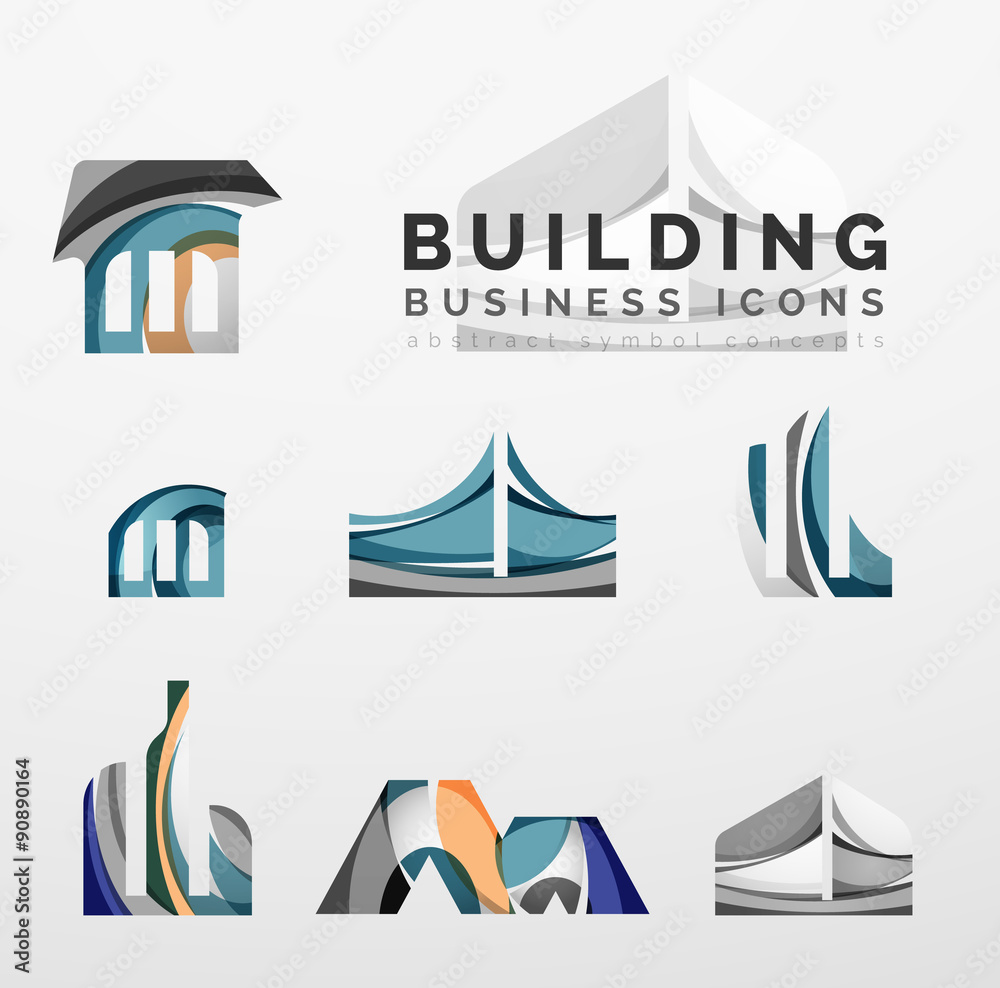 Set of real estate or building logo business icons Set of real estate or building logo business icons