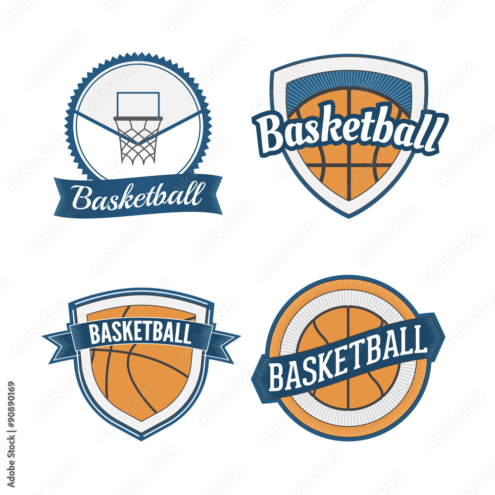 Naklejka premium Set of Basketball vintage Design Labels