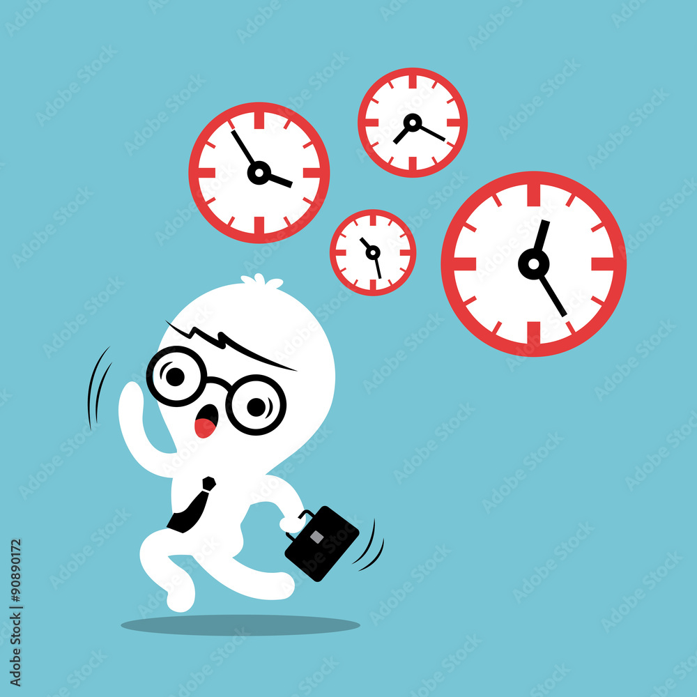 busy concept running out of time business cartoon busy concept running out of time business cartoon