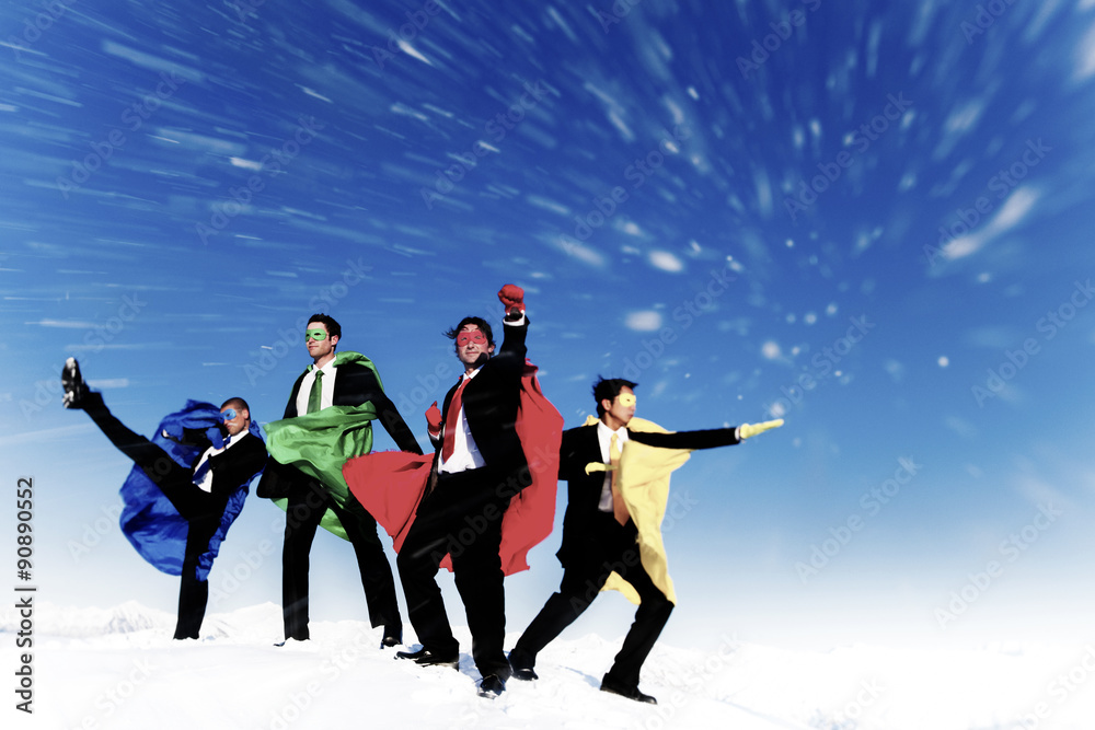 Businessmen Superheros Inspiration Leadership Success Concept