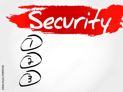 SECURITY blank list, business concept