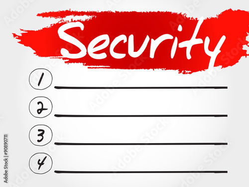 SECURITY blank list, business concept