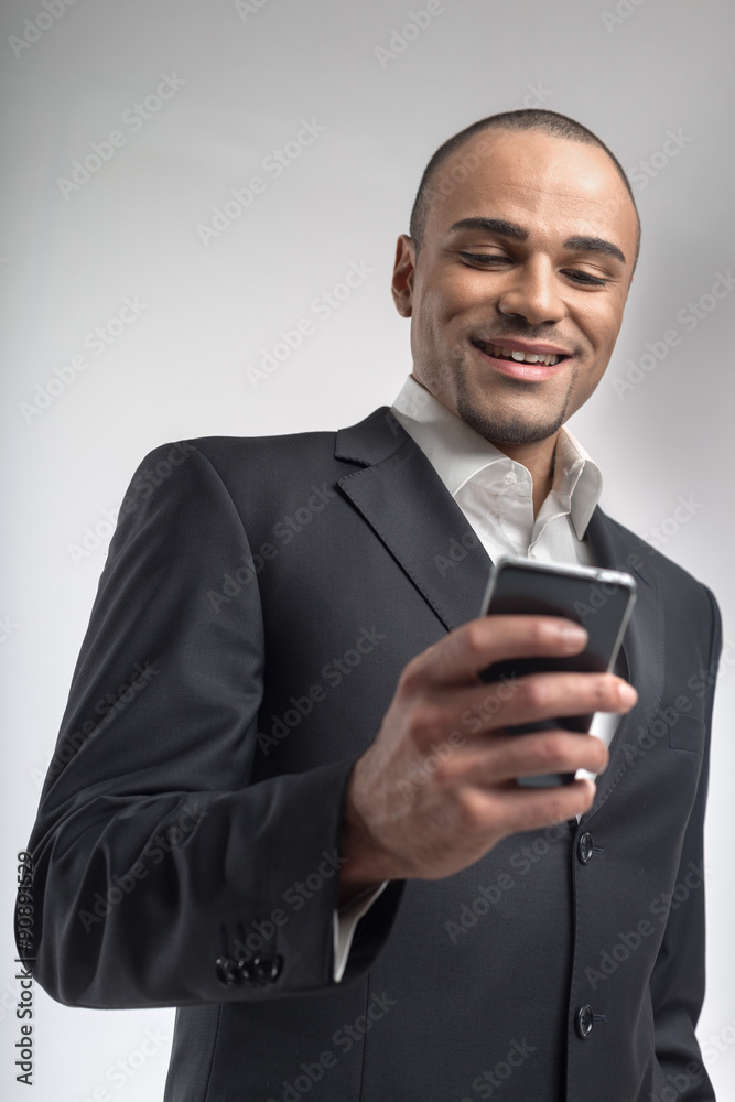 Businessman talking the phone Businessman talking the phone