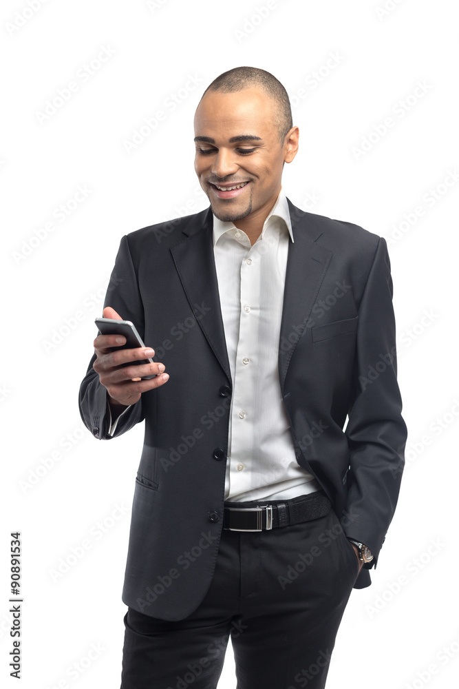 Businessman talking the phone Businessman talking the phone