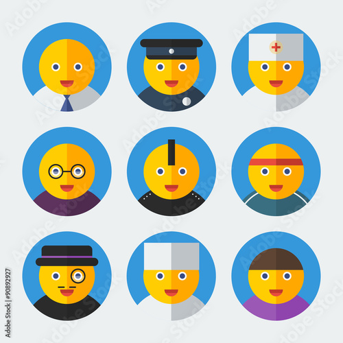 Set of Flat people Icons