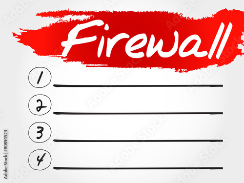 FIREWALL blank list, business concept