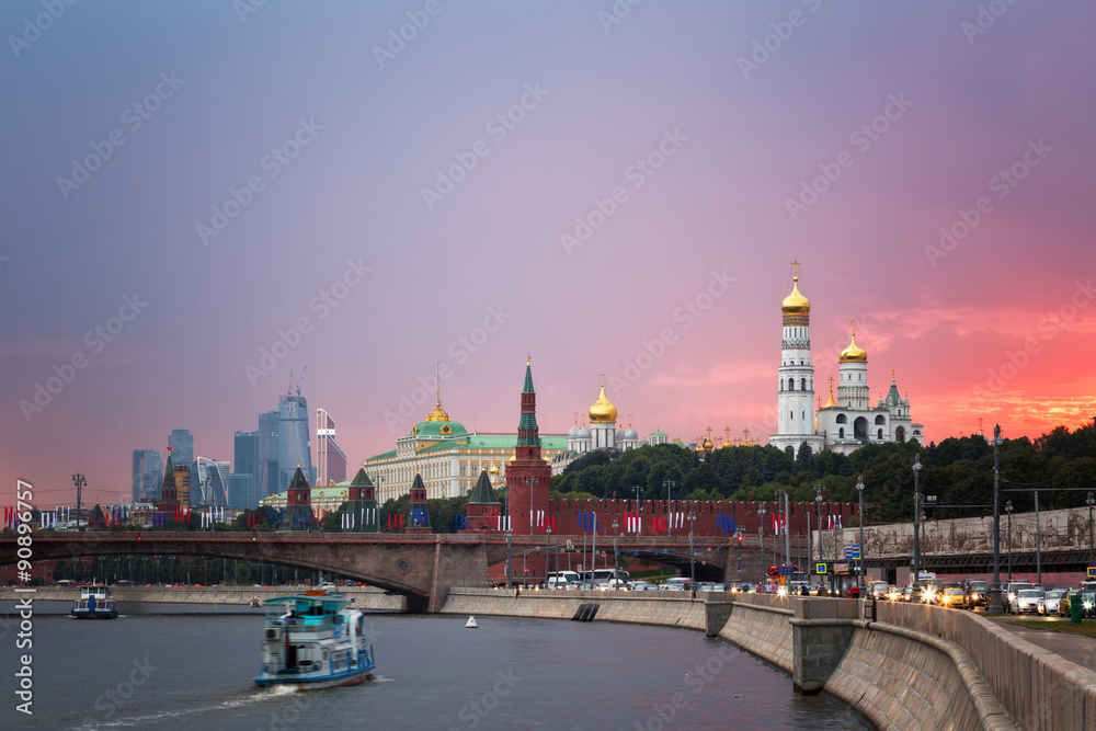 Beautiful sunset over the Moscow Kremlin, Russia Beautiful sunset over the Moscow Kremlin, Russia