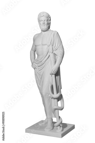 White marble classic statue of Asclepius