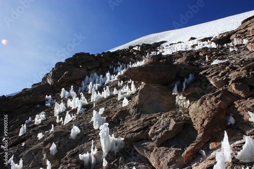 Ice penitentes in Bolivia photo