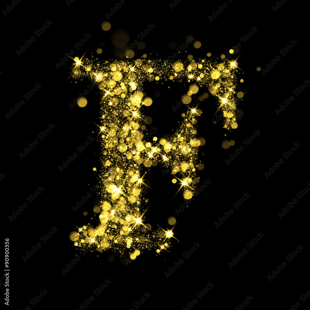 Sparkling letter F of glittering stars bokeh Sparkling letter F of glittering stars bokeh