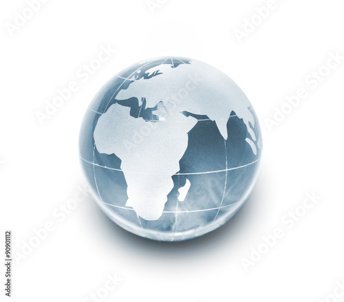 glass globe isolated on white background