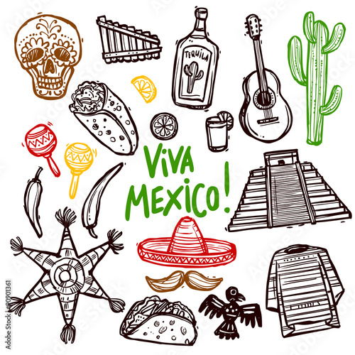 Mexico Doodle Set
