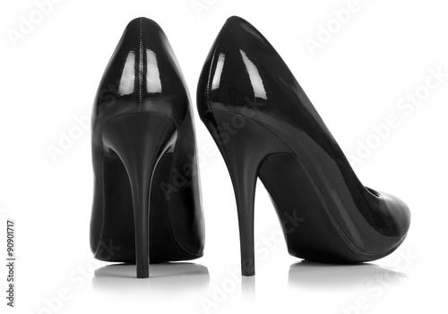 Black high heel shoes. isolated on white. with clipping path. 