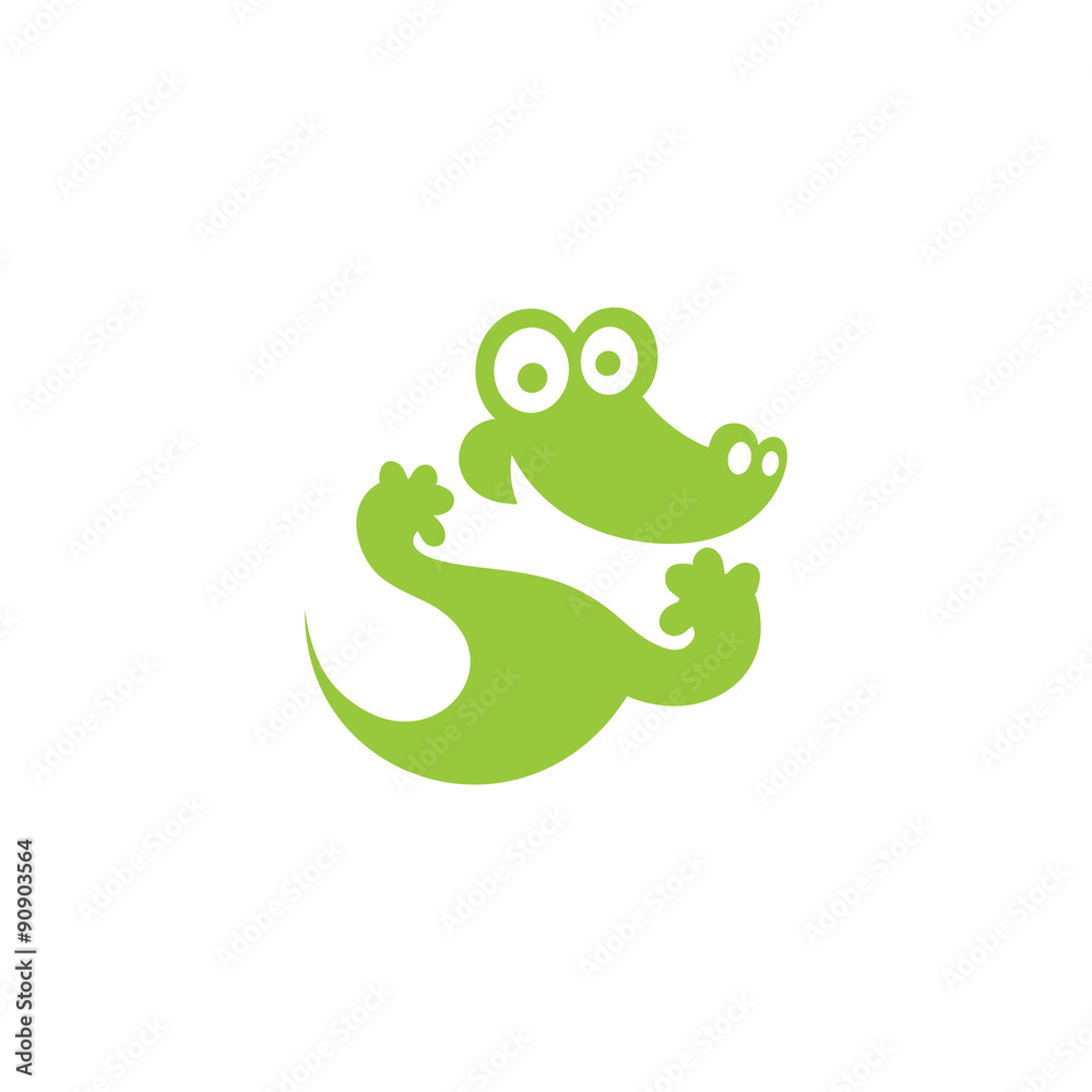 Green Crocodile icon. Vector Illustration. Green Crocodile icon. Vector Illustration.