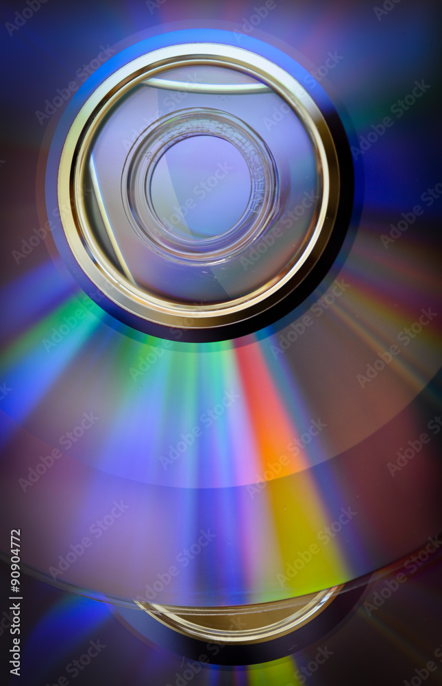 Photo of the DVDs made in macro.