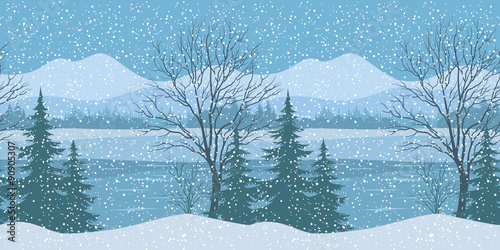 Seamless Christmas Landscape