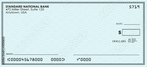 Blank Check Money Payment Bank Account