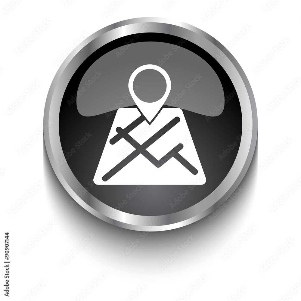 White Map Pointer symbol on black web button White Map Pointer symbol on black web button