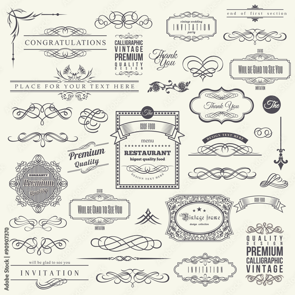 Calligraphic Design Elements, Border Corner Frame