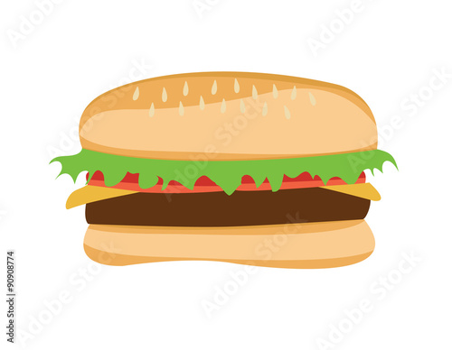 Flat vector image of a burger
