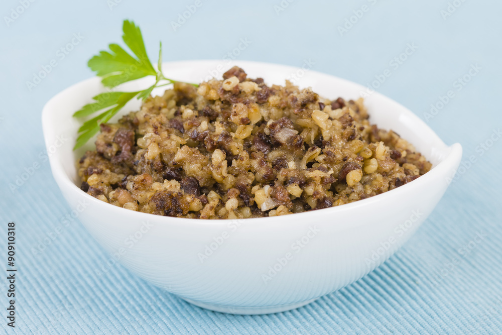 Haggis - Traditional Scottish dish made of sheep's pluck oatmeal and spices.
Haggis - Traditional Scottish dish made of sheep's pluck oatmeal and spices.