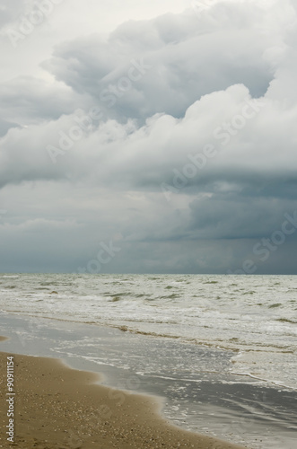 View of the seaside before storm