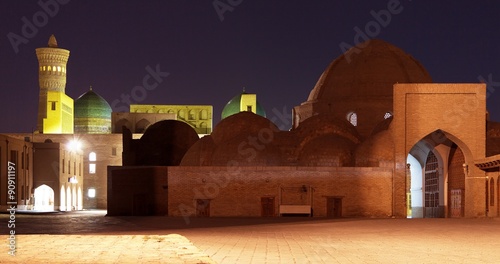 Night view of Kalon minaret - Bukhara - Uzbekistan photo