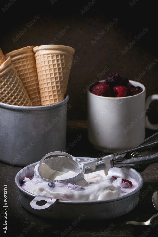 Ice cream with berries Ice cream with berries