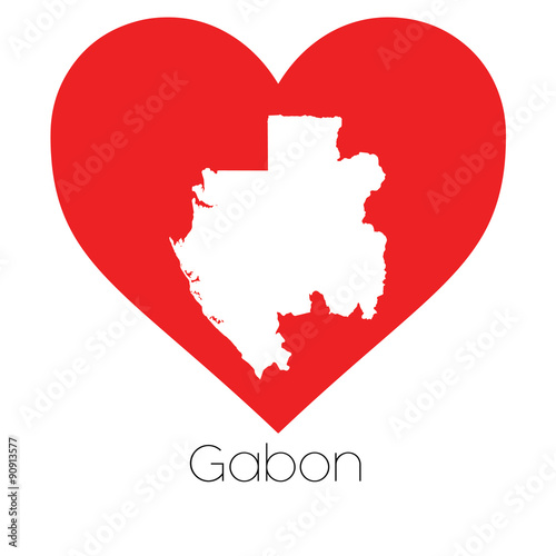 Heart illustration with the shape of Gabon